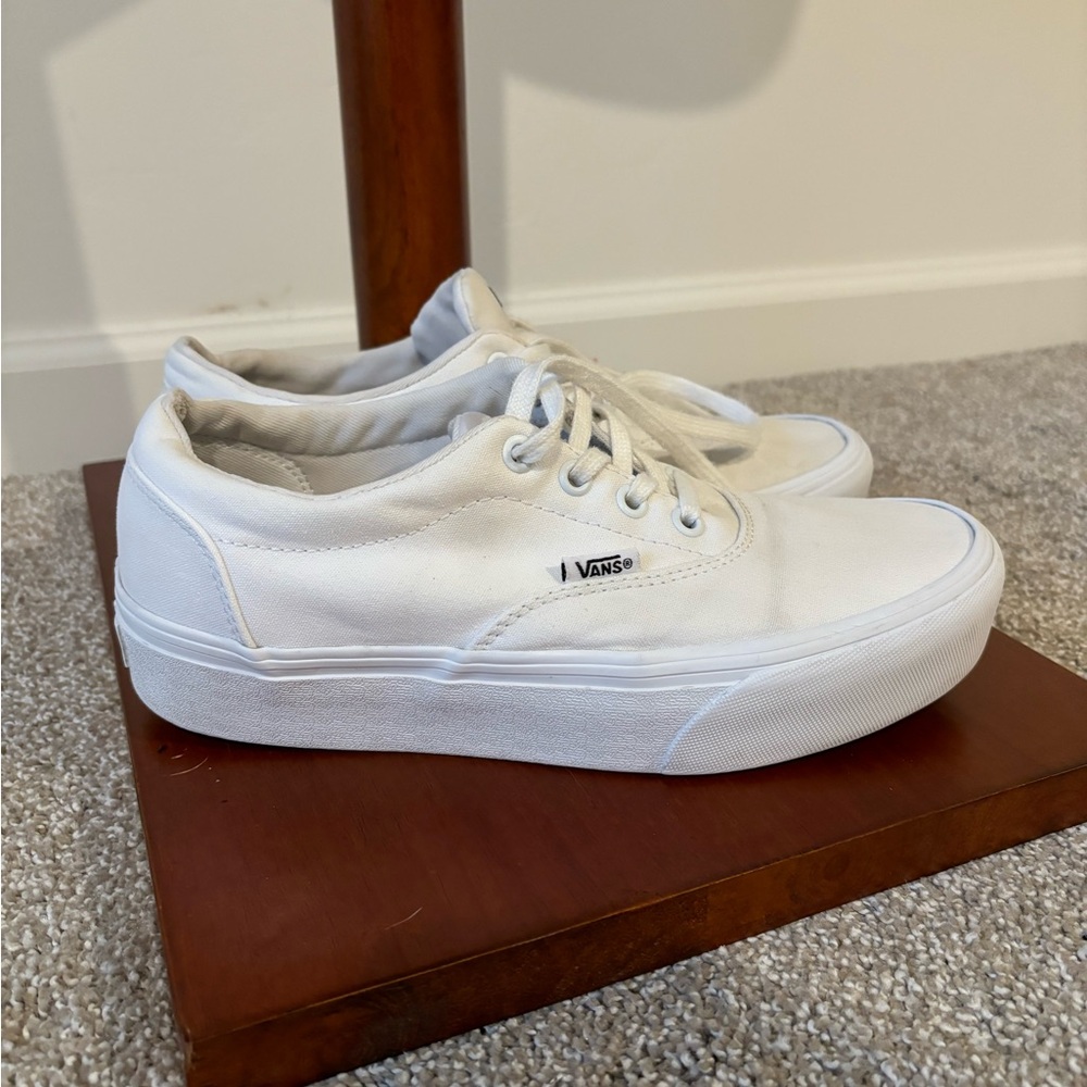 White vans platform shoes